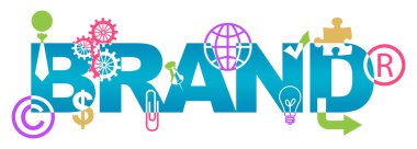 Marka metin renkli semboller ile