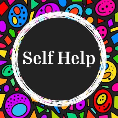 Renkli arka plan üzerinde yazılmış metni kendi kendine yardım.