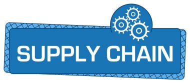 Metin ve dişli sembolleri ile Tedarik Zinciri konsepti resmi.