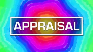 Canlandırılmış renkli arkaplan üzerine yazılmış değer biçme metni.