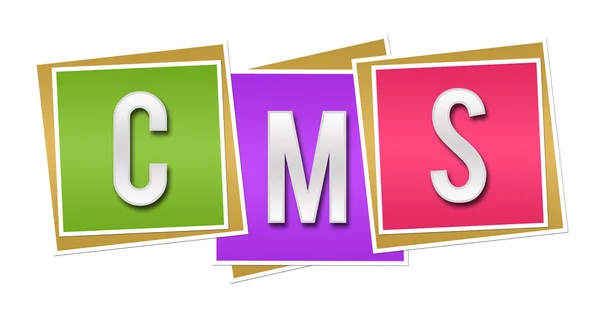 CMS - Sistema de gerenciamento de conteúdo Blocos coloridos — Fotografia de Stock