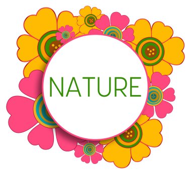 Çiçek arkaplanı üzerine yazılmış doğa metni.