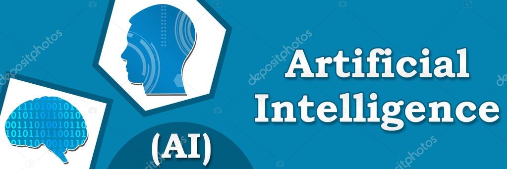 Artificial Intelligence Blue Abstract Banner Royalty Free Stock Photos