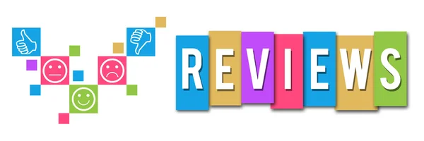 Reviews Colorful Elements Banner — Stock Photo, Image