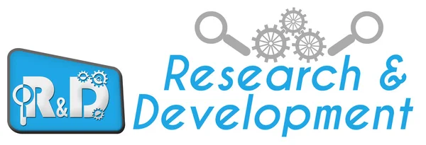 R a D - výzkum a vývoj modrý trojúhelník — Stock fotografie