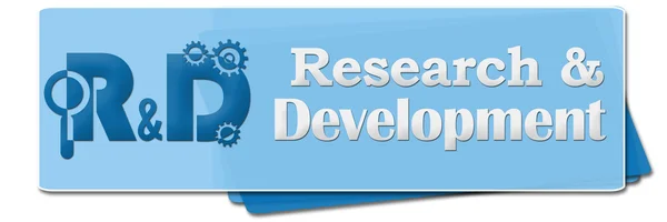 R a D - výzkum a vývoj modrá strana čtverce — Stock fotografie