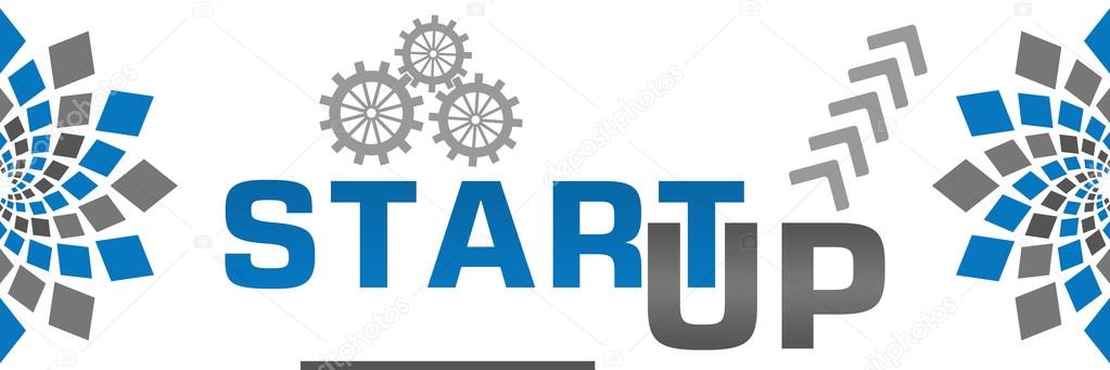 Start up concept image with text written in creative style.