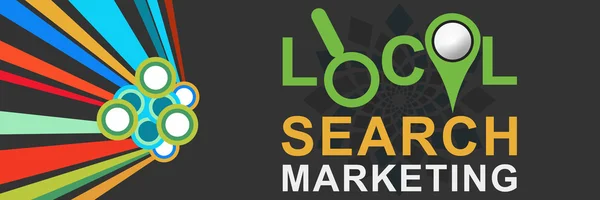 Local Search Marketing színes sötét — Stock Fotó