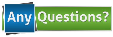 Any Questions Green Blue Button Style clipart