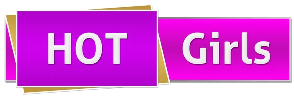 Hot Girls Pink Purple Button Style — Stock Photo, Image