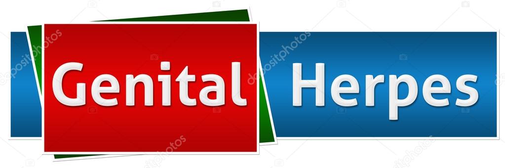 Genital Herpes Red Blue Button Style — Stock Image Genital Herpes Red Blue Button Style Royalty Free Stock Photos