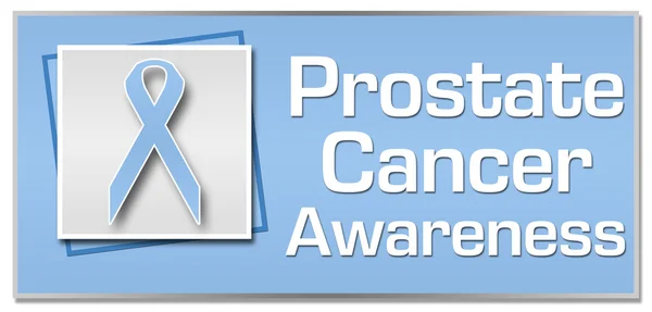 Prostate Cancer Awareness Blue Ribbon Square — Stock Photo, Image