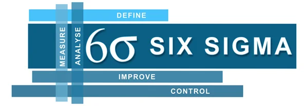 Six Sigma blaue Streifen horizontal — Stockfoto