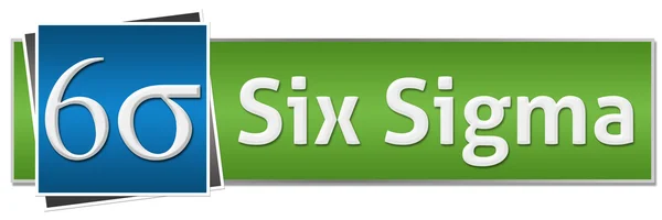 Six Sigma Green Blue Button Style — Stock Photo, Image