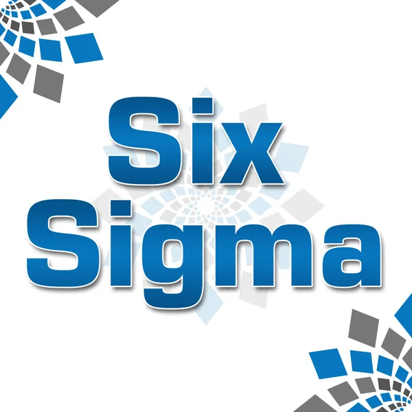 Zes Sigma blauw grijs pleinen elementen pleinen — Stockfoto