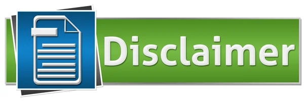 Disclaimer Green Blue Button Style — Stock Photo, Image