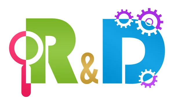 Rnd-연구와 개발 다채로운 로고 — 스톡 사진