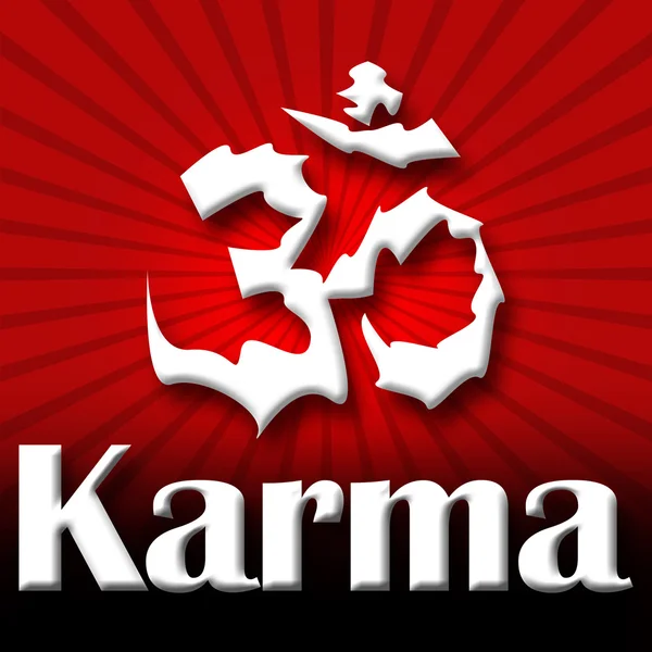 "Karma" Aum kırmızı siyah patlama — Stok fotoğraf