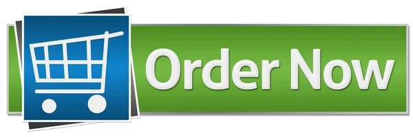 Order Now Green Blue Button Style — Stock Photo, Image