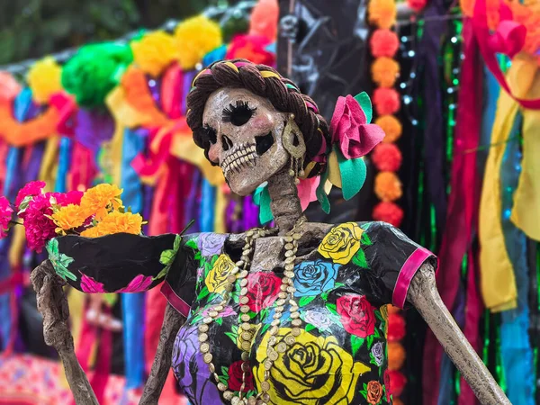 Geleneksel Catrina İskelet Bebek Canlı Çiçek Elbiseli