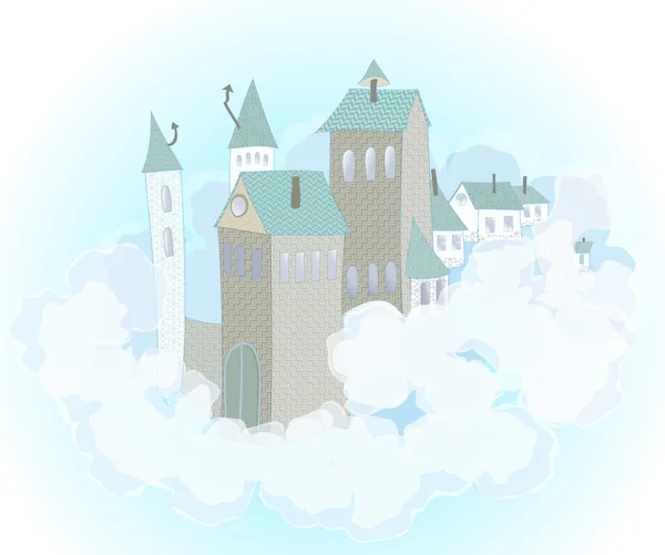 Un château dans le ciel — Image vectorielle