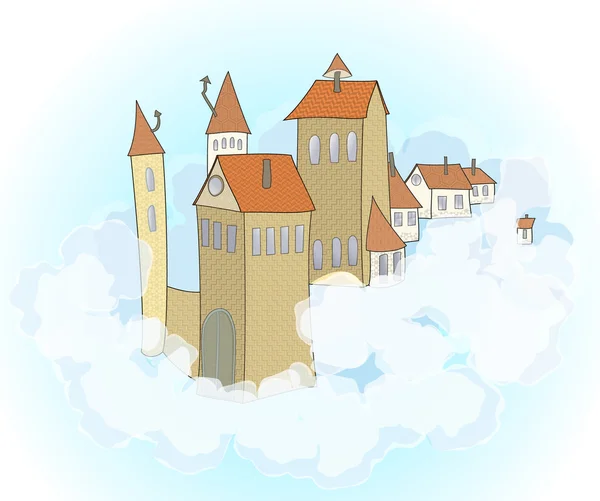 Un castillo en el cielo — Vector de stock