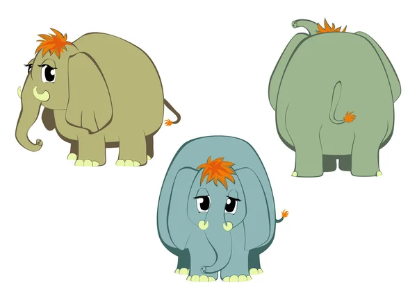 Funny cartoon elephants — Stock Vector