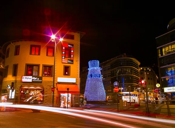 Rua noturna em Andorra-la-Vella — Fotografia de Stock