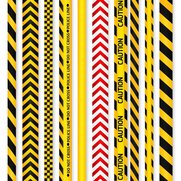 police line and danger tapes set