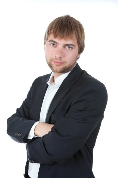 mutlu genç gülümseyen iş adamı portresi