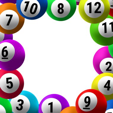 Bingo topları çerçevesinde.