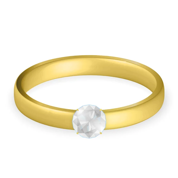 Anillo de boda con diamante . — Vector de stock