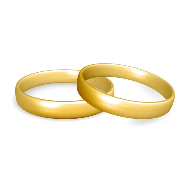 Un par de anillos de boda . — Vector de stock