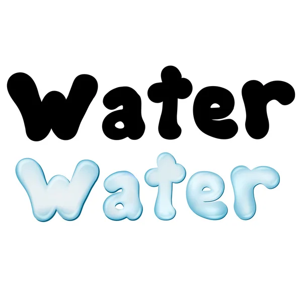 Inscriptions water made of the water. Font style. — Stock Vector