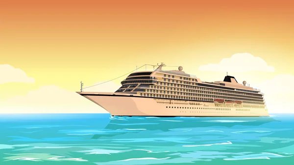 Crucero. Cartel de viaje de vacaciones. Ilustración vectorial . — Archivo Imágenes Vectoriales