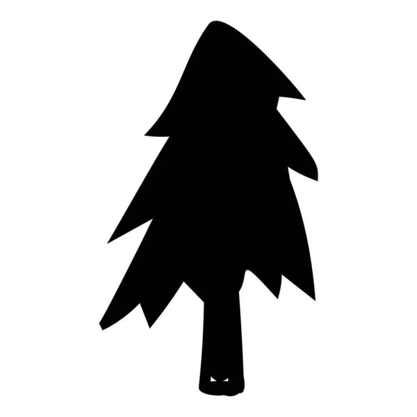 Σιλουέτα Χριστουγεννιάτικα Δέντρα Χειροποίητα Χριστουγεννιάτικα Στολίδια Εικονογράφηση Διανύσματος Απομονωμένη Λευκό — Διανυσματικό Αρχείο