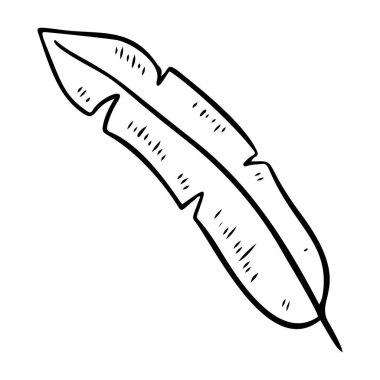 Muz yaprağı şekillendirilmiş vektör çizimi. Dekoratif tropikal yaprakların karalama çizimi. Beyaz arkaplanda yalıtılmış palmiye yaprakları.