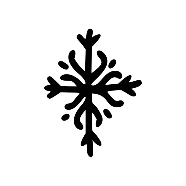 Flocon Neige Doodle Noël Symbole Noël Icônes Décorations Noël Dessinées — Image vectorielle