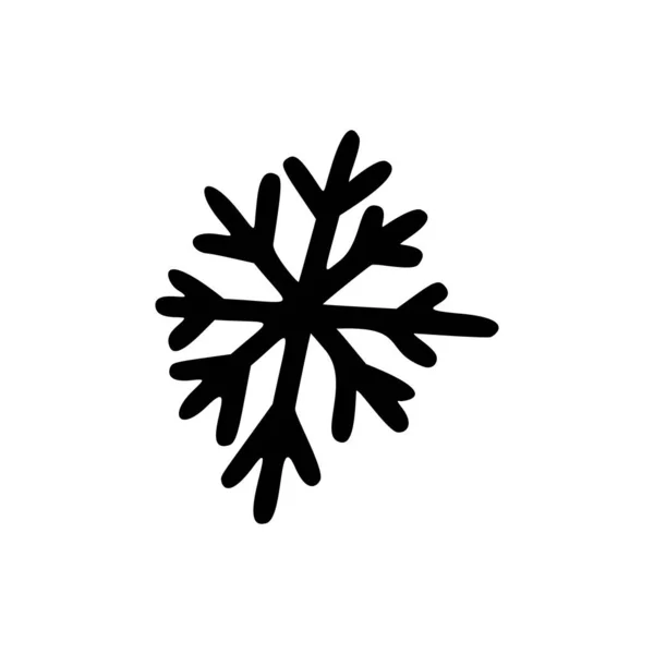 Weihnachtskritzelschneeflocke Weihnachtssymbol Handgezeichnete Ikonen Der Weihnachtsdekoration Vektor Illustration Isoliert Auf — Stockvektor