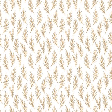 Okaliptüs deseni hizada. Çiçekli, dikişsiz, el yapımı süs. Zeytin dalıyla modern karalama kalıpları. Okaliptüs şirin duvar kâğıdı, vektör çizimi pastel renkler.