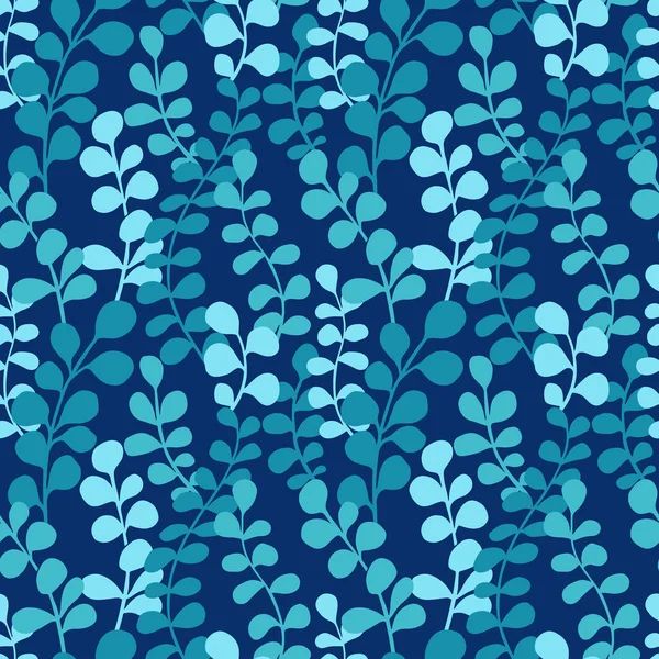 Okaliptüs siluetleri kusursuz desen. El yapımı okaliptüs yapraklı botanik baskı tasarımı. Basit çiçek desenli ambalaj, kumaş tasarımı. Çiçek çiçeği süsü.