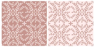 Portekiz 'in kiremit çiçeği pürüzsüz deseni. Tozlu gül rengi geometrik arkaplan. Geleneksel azulejo tekrarlayan süs. Vektör monokrom deseni. Kumaş, ambalaj için soyut vintage baskı.