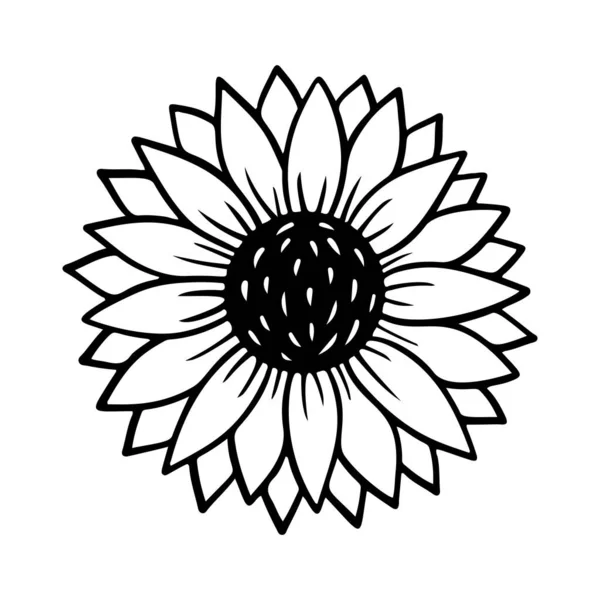 Подсолнух Простая Икона Цветочный Силуэт Векторной Иллюстрации Логотип Подсолнечника Иконка — стоковый вектор