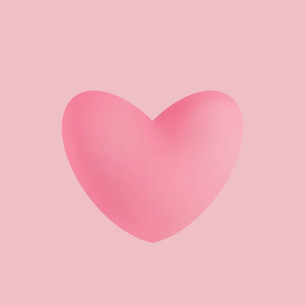 Fuchsia Three Dimensional Heart Pink Background Concept Valentines Day — Stock Photo, Image