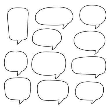 Konuşma balonu, konuşma balonu, sohbet balonu çizgisi uygulamalar ve web siteleri için sanat vektör simgesi