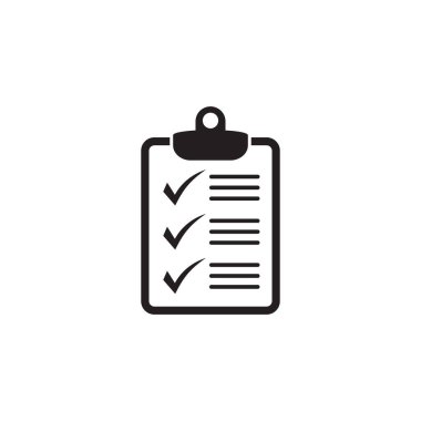 Kontrol listesi simgesi olan pano, web sitesi ve uygulama tasarımı için sembol. Vektör yanılsaması.