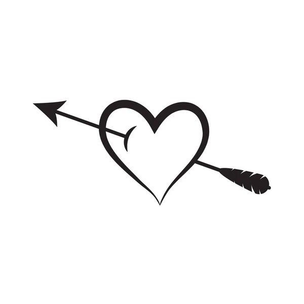 心与箭头矢量图标 爱的符号 丘比特心脏 情人节矢量图标 — 图库矢量图片