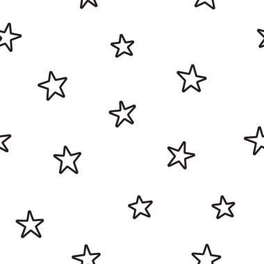 Kusursuz Yıldız Düzeni. Siyah ve beyaz vektör çizimi.