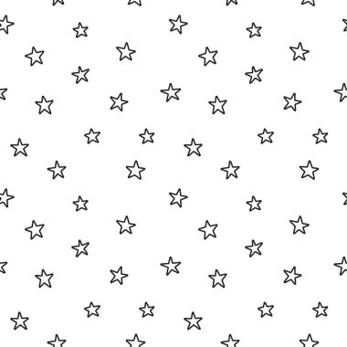 Kusursuz Yıldız Düzeni. Siyah ve beyaz vektör çizimi.