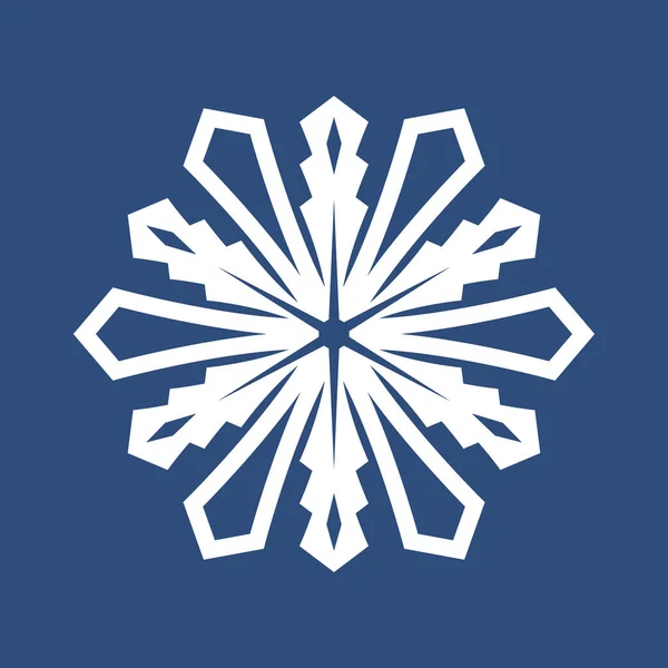 Icône Flocon Neige Flocon Neige Blanc Sur Fond Bleu Symbole — Image vectorielle